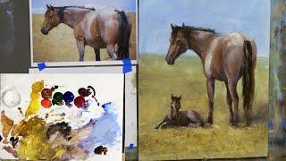 Painting a Roan Horse with Acrylics Part 2