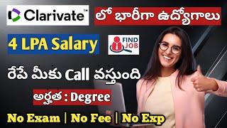 Clarivate Job Notification 2024 Telugu  Jobs in Hyderabad  4 LPA Salary  Jobs in Telugu  Jobs