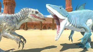 NEW UPDATE  INDOMINUS REX vs KING SHARK - Animal Revolt Battle Simulator