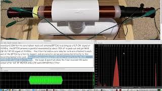 VLF Ferrite Rod AntennaBipolar Tesla Coil with large Ferrite core uses Mic Jack input - CW example