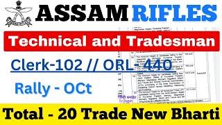 Assam Rifles New Recruitment Clerk Vacancy 2024  Assam rifles radio Operator cook etc