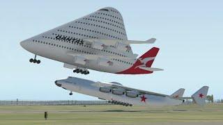 Amazing Antonov Transporting Futuristic Qantas Aircraft - Successful Takeoff in XP11