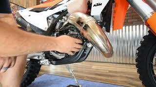 How to install the Enduro Engineering 125 KTMHusqvarna 2023 New Chassis Full Floating Skid Plate.