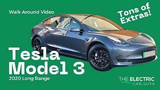 Walk Around Video of a 2020 Tesla Model 3 Long Range with UPGRADES - Chrome Delete + more