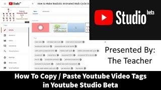 YouTube Studio Tutorial How to Copy and Paste Video Tags