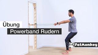 FatMonkey Sprossenwand - Das Original  Übung Powerband Rudern im Stehen