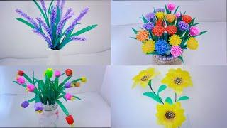 drinking straw flower_straw flowers_diy plastic straw flower