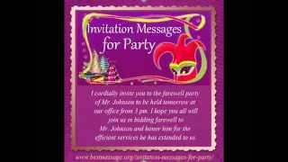 Best Invitation Messages Sample  Party Invitation Text Message