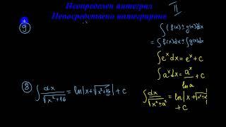 Неопределен интеграл. Непосредствено интегриране част 2