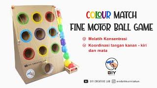 COLOUR MATCH FINE MOTOR BALL GAME  Permainan Menggunakan Kardus Bekas 