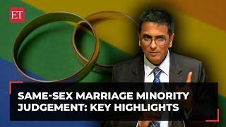 Same-Sex judgement Marriage not a fundamental right CJI DY Chandrachud