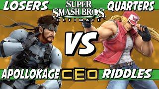 CEO 2023 - ApolloKage Snake vs Riddles Terry Losers Quarters - Smash Ultimate