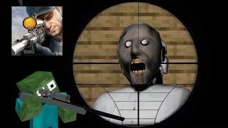 Monster School  SNIPER 3D GUN SHOOTER SHOOT GRANNY CHALLENGE - Minecraft Animation