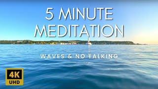 5 Minute Meditation - Wave Sounds No Talking  Peaceful Nature Sounds for Stress Relief