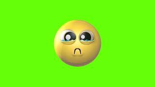 3D Pleading Face Emoji Loop Green Screen Animation  Royalty-Free  face emoji