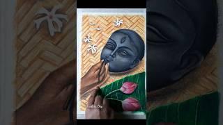 Maa Durga Drawing with oil pastel #shorts #youtubeshorts