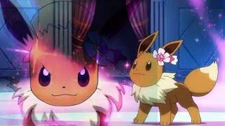 Eevee uses Fairy Wind  Serena and Lisia perform Lilycove Contest Live Competition