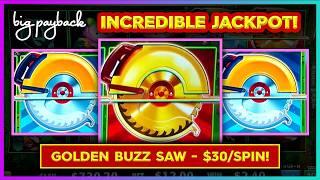 $30Spin → GOLDEN BUZZ SAW UPGRADE JACKPOT Huff N Even More Puff Slots HANDPAY