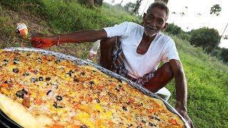 Pizza  Chicken Pizza  Chicken Pizza Cooking by our grandpa for 100 Orphan kids