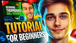 Make Glowing youtube thumbnails in Photoshop + FREE Actions  Beginners Tutorial