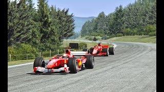 Ferrari F1 2018 vs Ferrari F1 2004 - Old Spa 1966