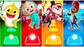 Tiles Hop-BABY SHARK vs COCOMELON vs DIGITAL CIRCUS vs WOODY WOODPECKER Coffin Dance Song COVER