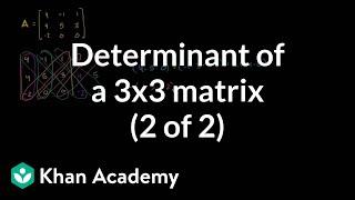 Finding the determinant of a 3x3 matrix method 1  Matrices  Precalculus  Khan Academy