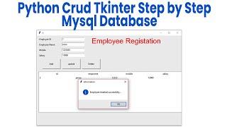 Python Crud Tkinter Step by Step Mysql Database