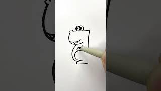 How to draw simple crocodile  #drawing #draw #painting I Chill how to draw