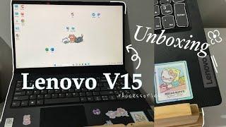 UNBOXING Lenovo V15 G3 black + accessories 