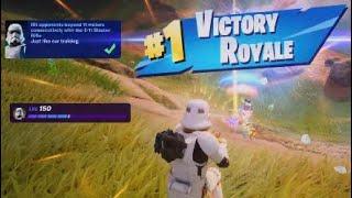 Hit opponents beyond 11 meters consecutively with the E-11 Blaster Rifle - Fortnite Star Wars Quest