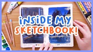 Sketchbook Tour My mixed media sketchbook flip through 