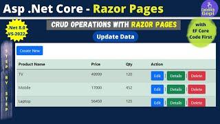 ASP.NET Core Razor Pages CRUD - .NET 8.0 Razor Pages using Entity Framework Core - Update Data