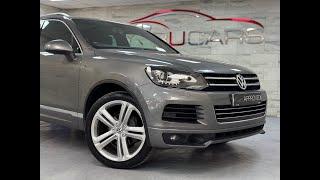 2014 VW Volkswagen Touareg R-Line 3.0 V6 Tdi in Canyon grey for sale at R U Cars Loughborough