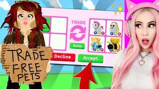 I Pretended To Be POOR In Adopt Me To See What Free Stuff People Would Trade Me... Roblox Adopt Me
