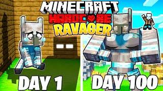 I Survived 100 DAYS as a RAVAGER in HARDCORE Minecraft