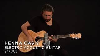 Luna Henna Oasis Electro Acoustic Guitar Spruce  Demonstration