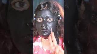 PEELING off 100 LAYERS of CHARCOAL MASK*Very PAINFUL*  #shorts #100layerchallenge #charcoal