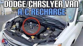 How to Recharge AC System on 2012 Chrysler Town and CountryDodge Grand Caravan  134a Refrigerant