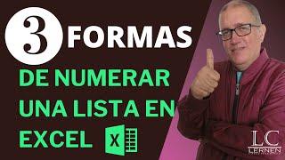 3 formas para crear LISTAS NUMERADAS en Excel