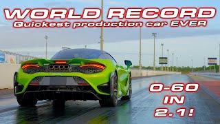 A NEW KING * Quickest Production car EVER * McLaren 765LT 14 Mile Testing