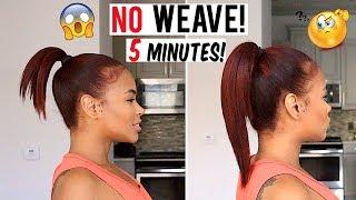 How to Get LONG HAIR in 5 min WITHOUT weave hair hacks