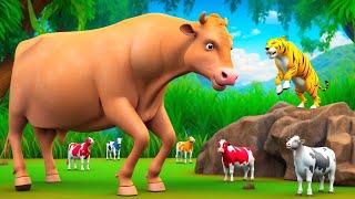 Giant Sand Cow Rescue  Farm Animals Fun Videos - Barn Animals Comedy Videos 3D