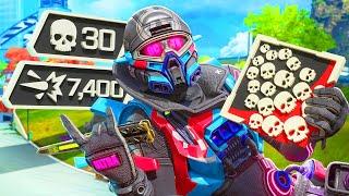 UNBELIEVABLE SOLO Octane 30 KILLS and 7400 Damage Apex Legends Gameplay