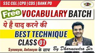 Class 1  Free Vocabulary on YouTube  Synonym  Antonyms  Vocabulary With Tricks by Dharmendra Sir