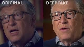 Deepfake example. OriginalDeepfake close shot Bill Gates.