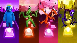 Rainbow Friends - Blue  Vs  Green  Vs  Orange  Vs  Purple  Tiles Hop