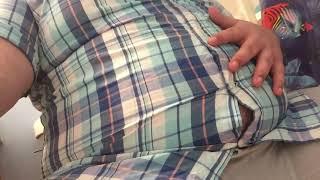 Massively 6-Liter Bloated Belly Strains Button-Up it broke after recording but no buttons popped