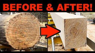 Milling a White Oak Fireplace Mantle on my Frontier OS 18 Sawmill