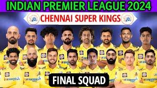 IPL 2024 Chennai Super Kings New Squad  Chennai Team Squad 2024  CSK 2024 Squad  CSK Team 2024